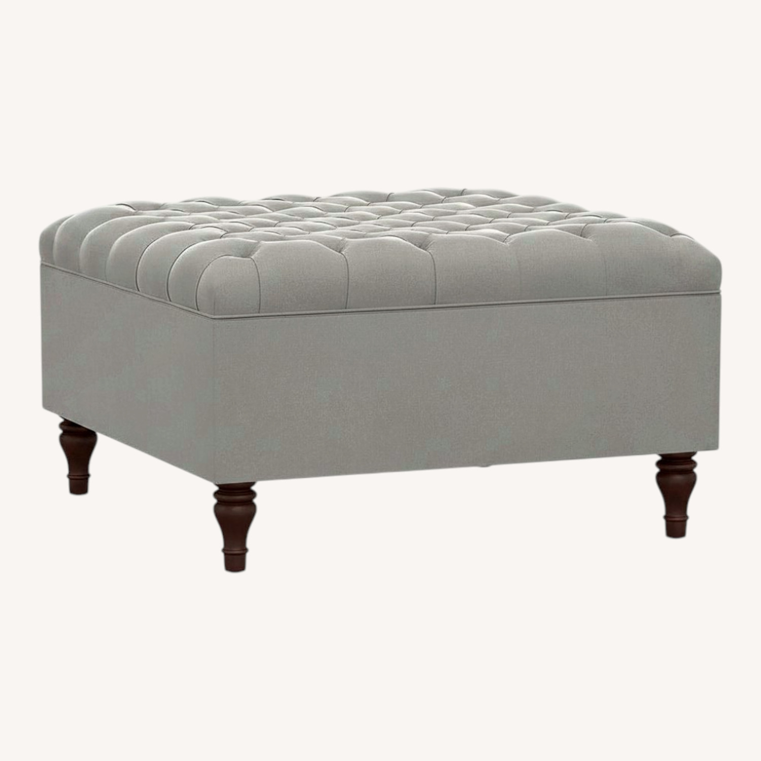 Pottery Barn Lorraine Upholstered Tufted Square Storage Ottoman - image-0