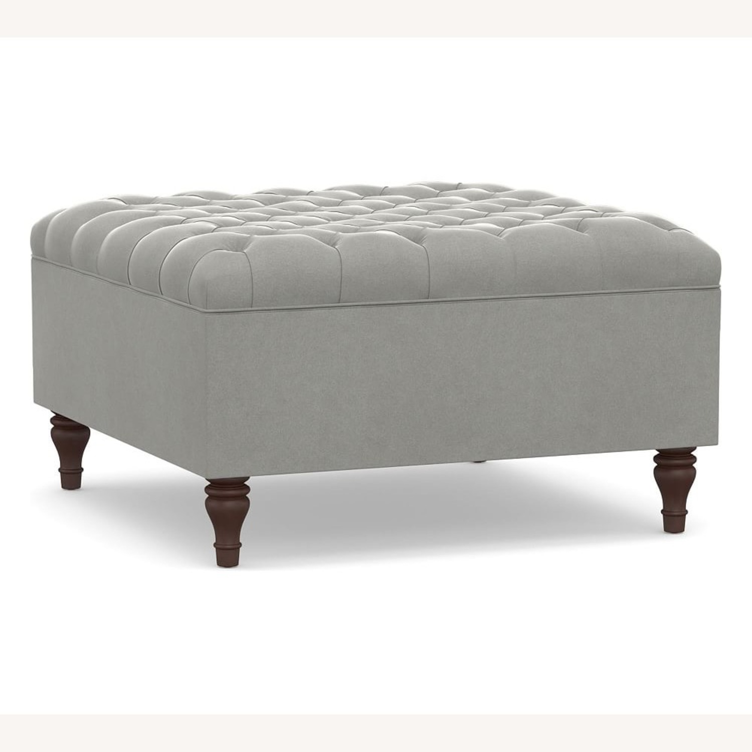 Pottery Barn Lorraine Upholstered Tufted Square Storage Ottoman - image-3