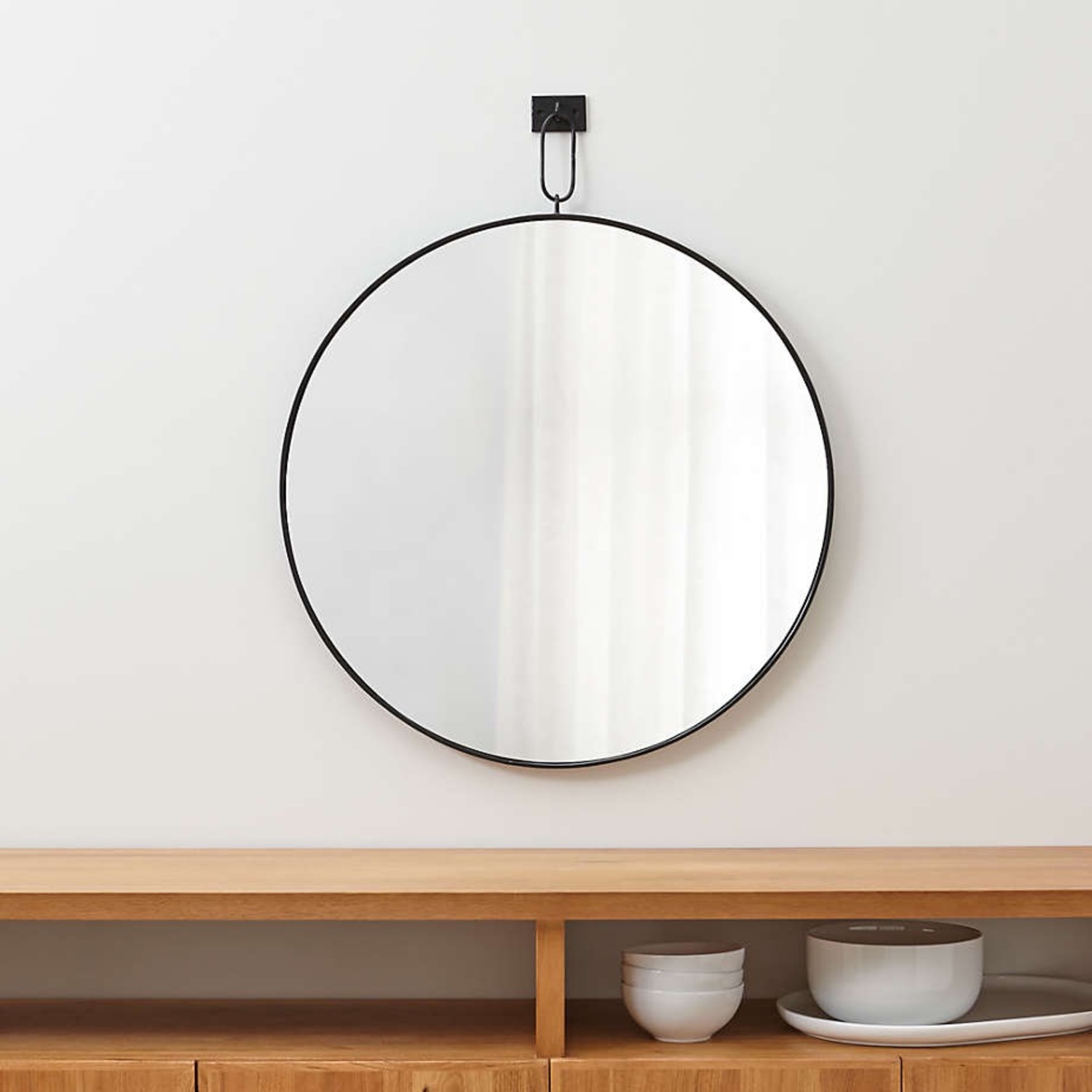 Crate & Barrel Odin Iron Large Pendant Mirror - image-1