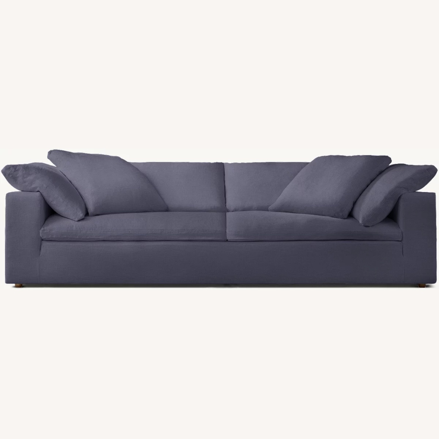 Restoration Hardware Cloud Blue Velvet 2 Seater Sofa - image-0