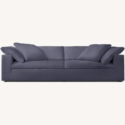 Used Restoration Hardware Cloud Blue Velvet 2 Seater Sofa for sale on AptDeco