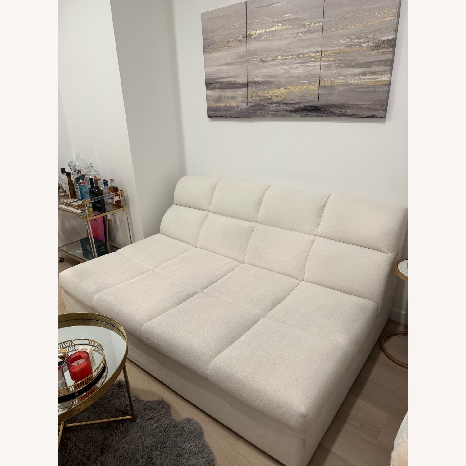 CB2 Jennifer Fisher White Sofa - image-2