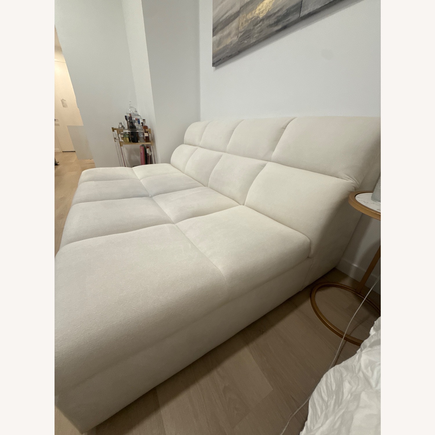 CB2 Jennifer Fisher White Sofa - image-3