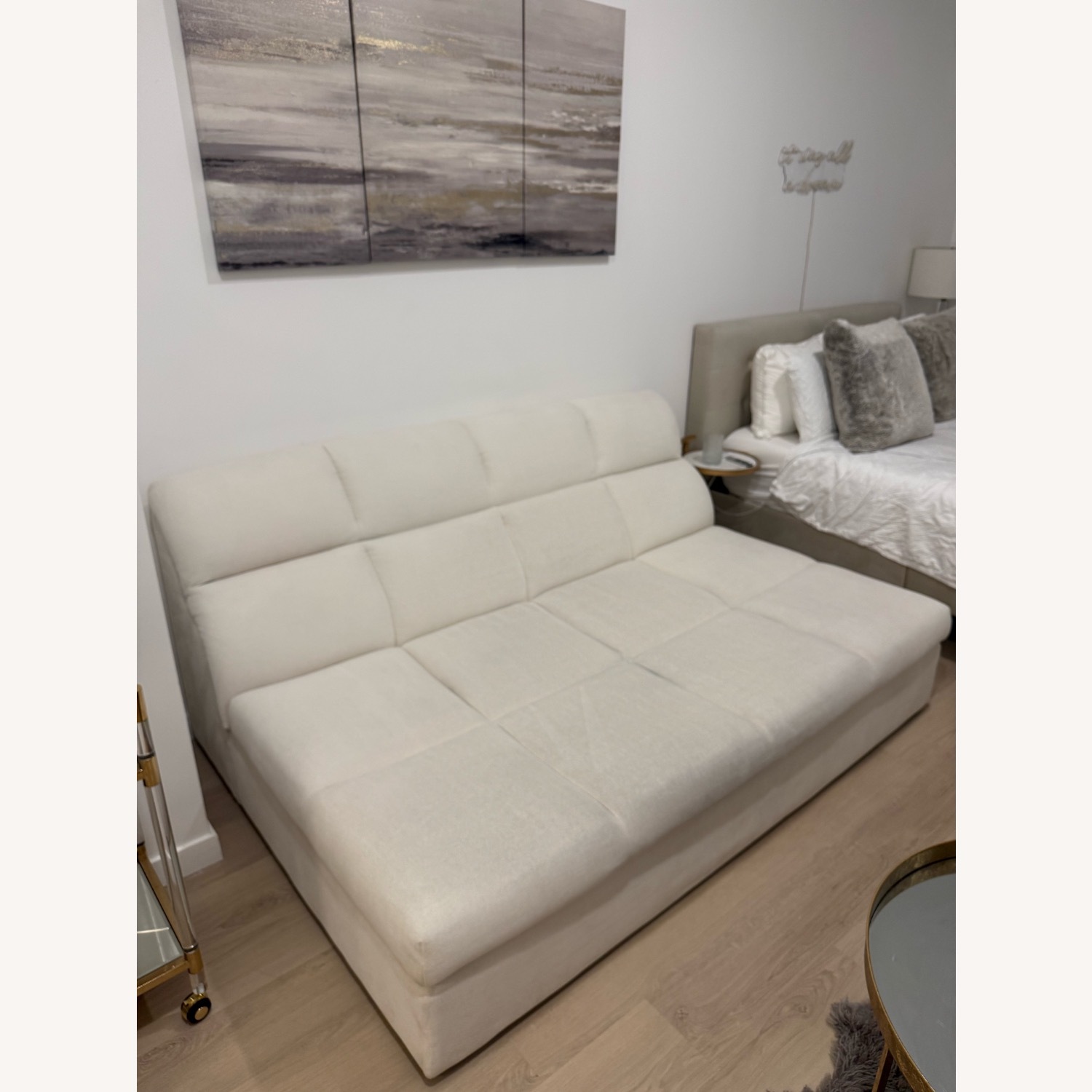 CB2 Jennifer Fisher White Sofa - image-1