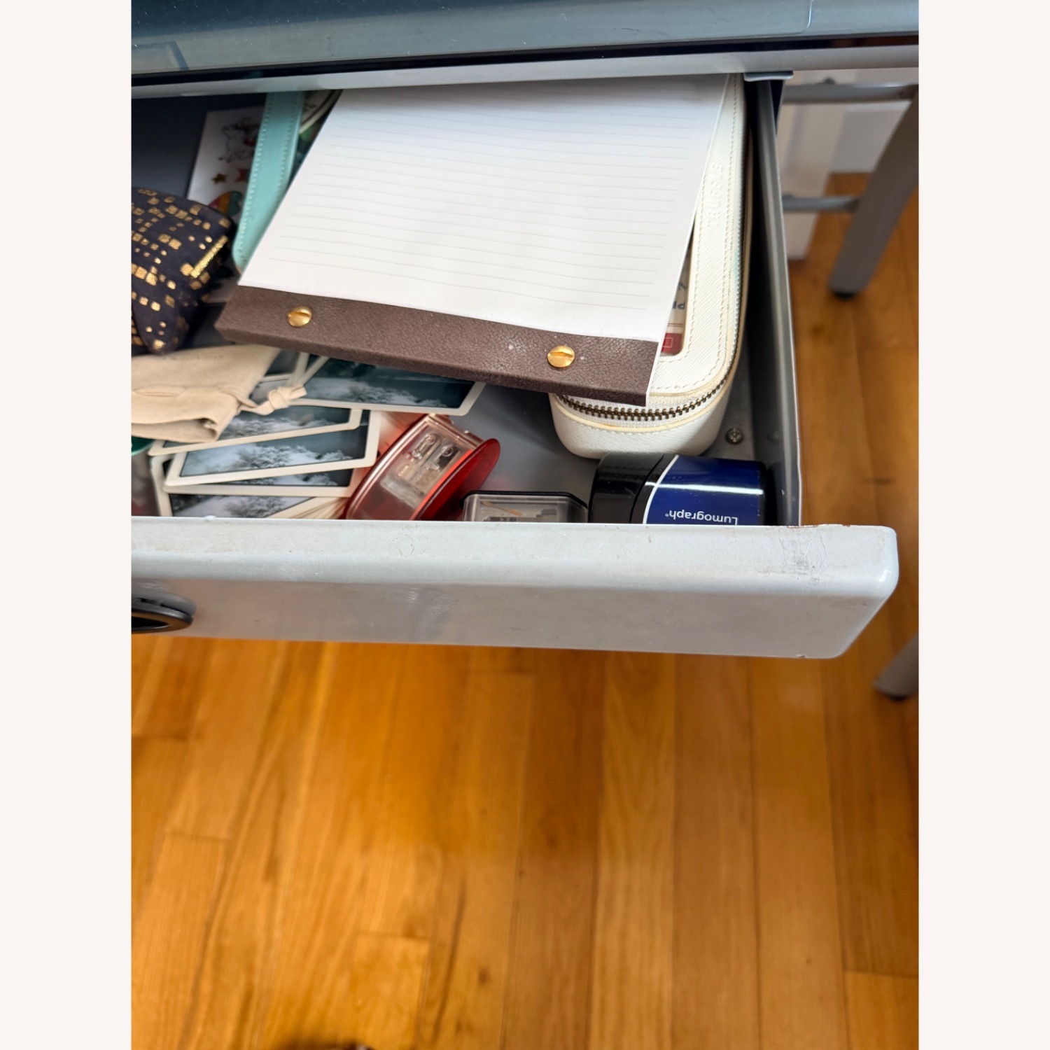 Office Depot L-Shaped Glass Top Desk - image-3