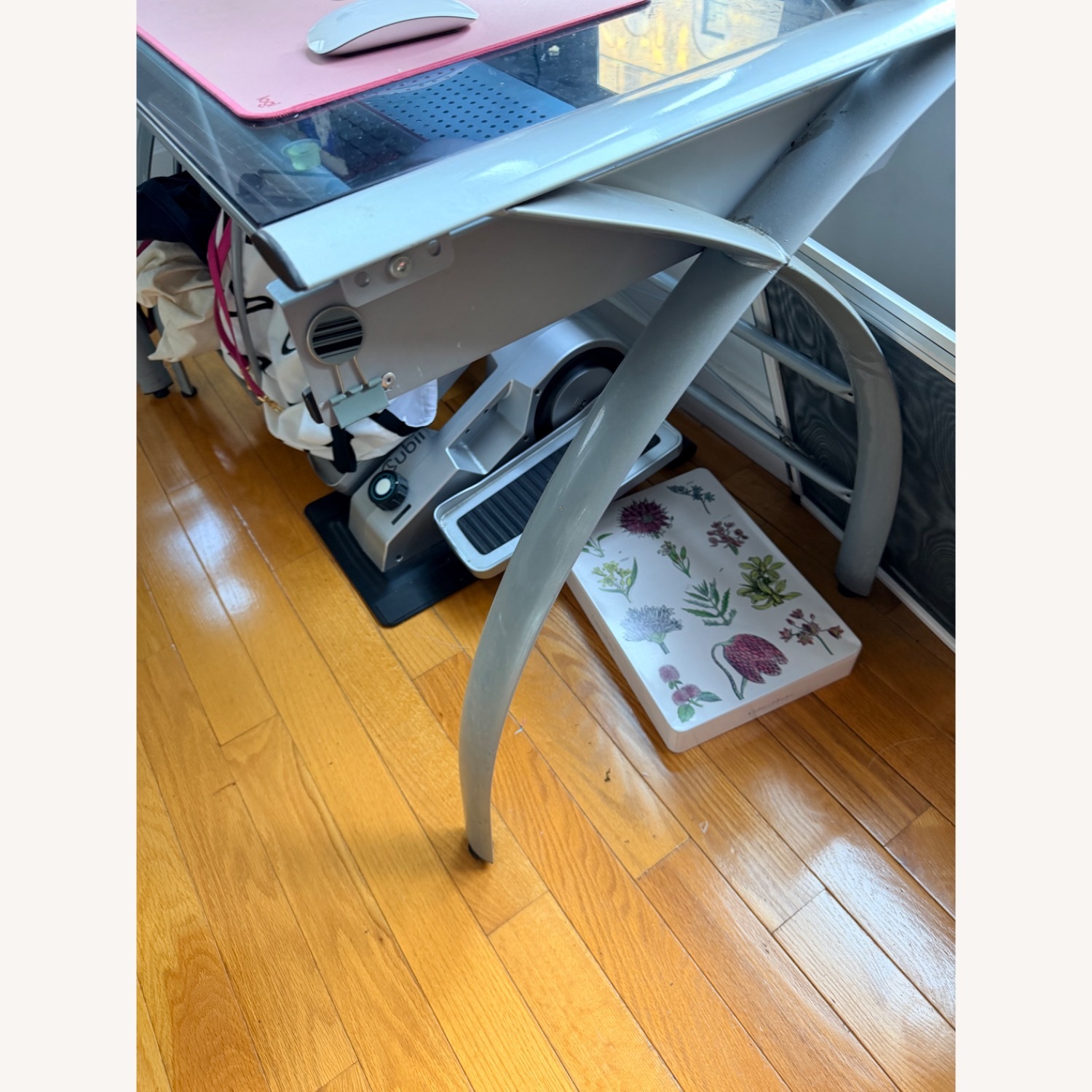 Office Depot L-Shaped Glass Top Desk - image-2