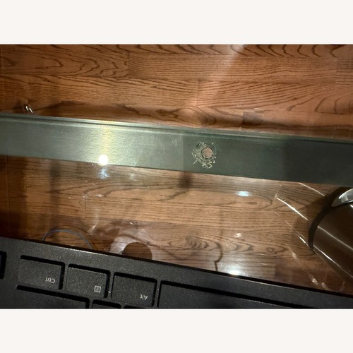 Used Room & Board Parsons Silver Glass Desk for sale on AptDeco