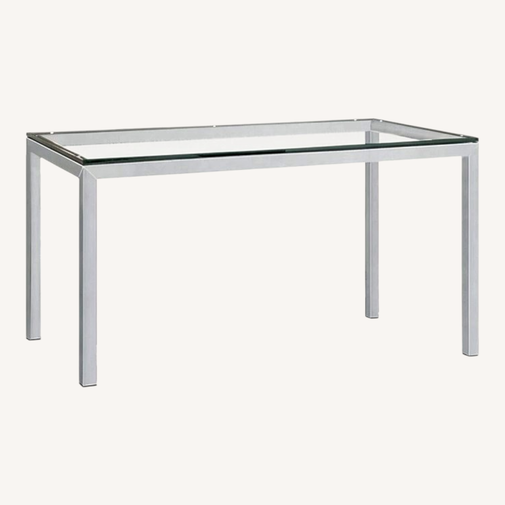 Image of Room & Board Parsons Silver Glass Desk