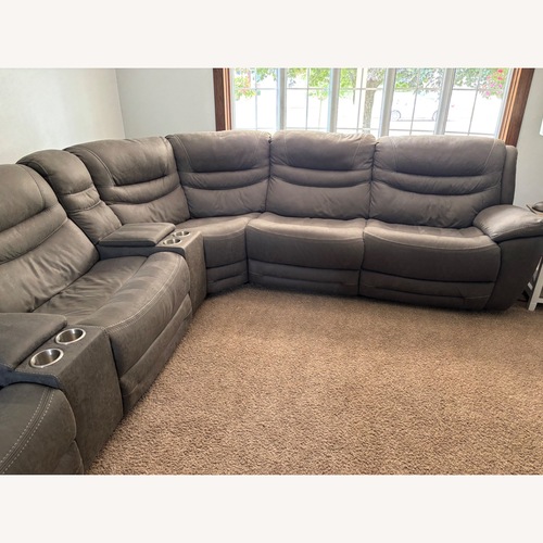 Used Furniture Row Dark Gray 3+ Piece Sectional for sale on AptDeco