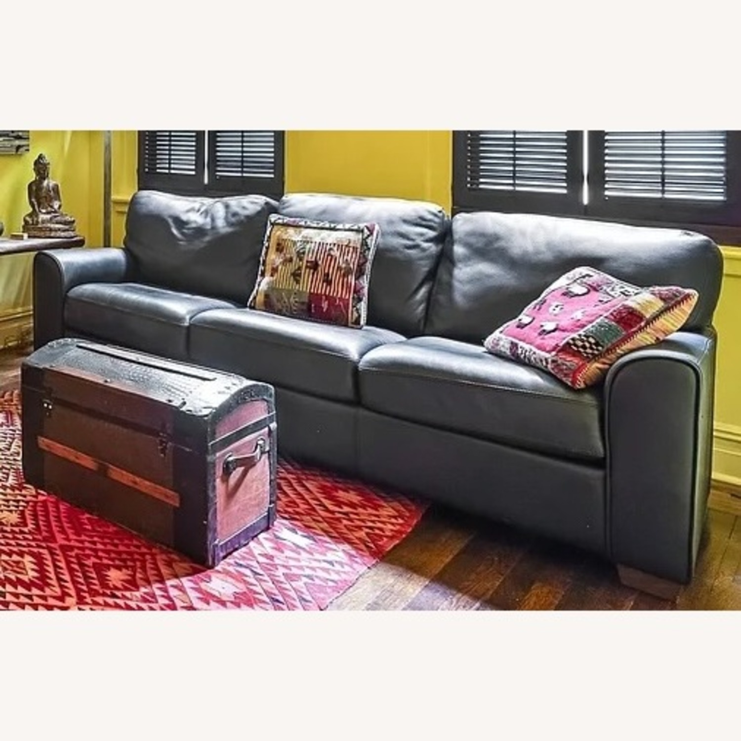 Chateau D'ax Black Leather 3+ Seater Sofa - image-3