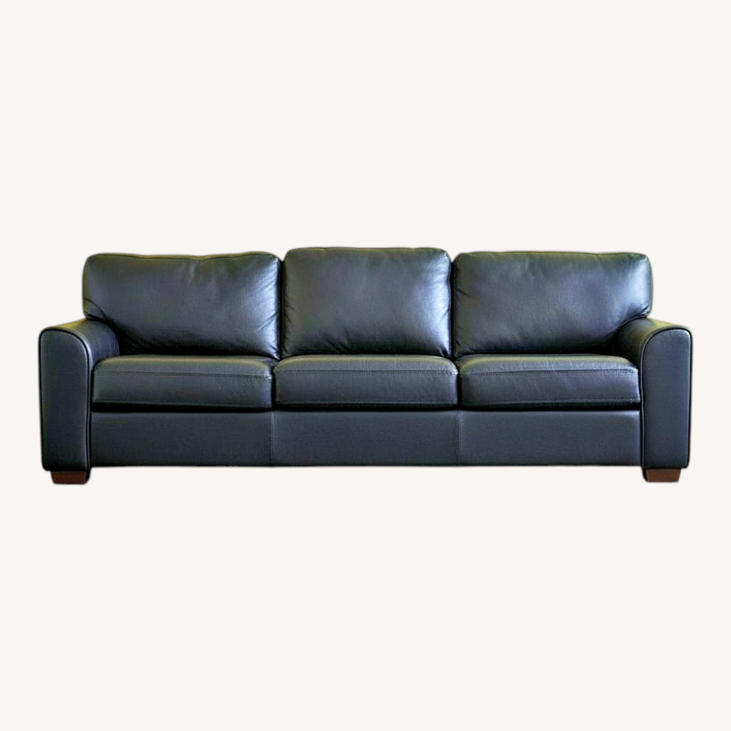 Chateau D'ax Black Leather 3+ Seater Sofa - image-0