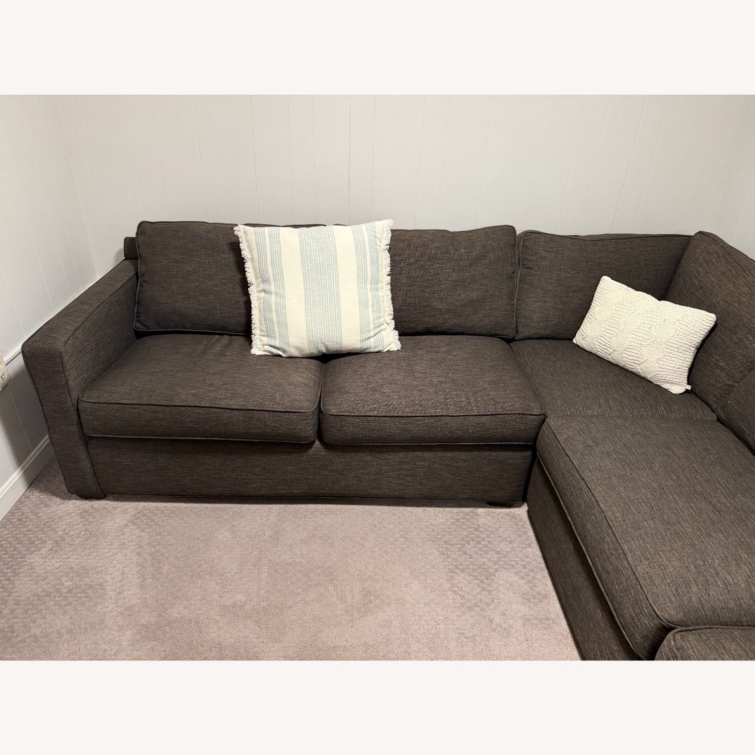 Crate & Barrel Dark Gray 5 Piece Sectional - image-6