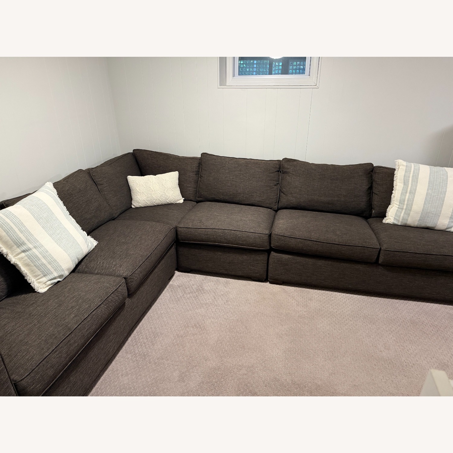 Crate & Barrel Dark Gray 5 Piece Sectional - image-2