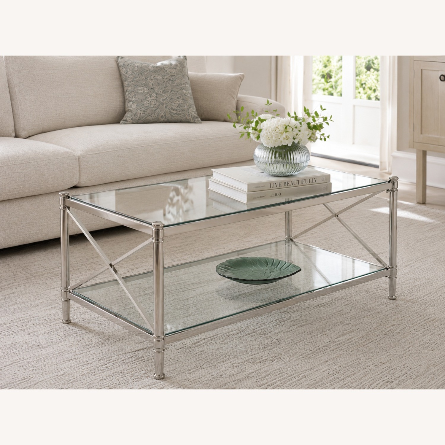 Ethan Allen Jocelyn Glass Table - image-2