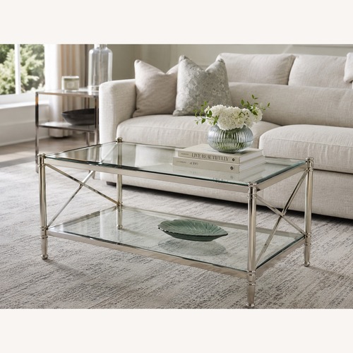 Used Ethan Allen Jocelyn Glass Table for sale on AptDeco