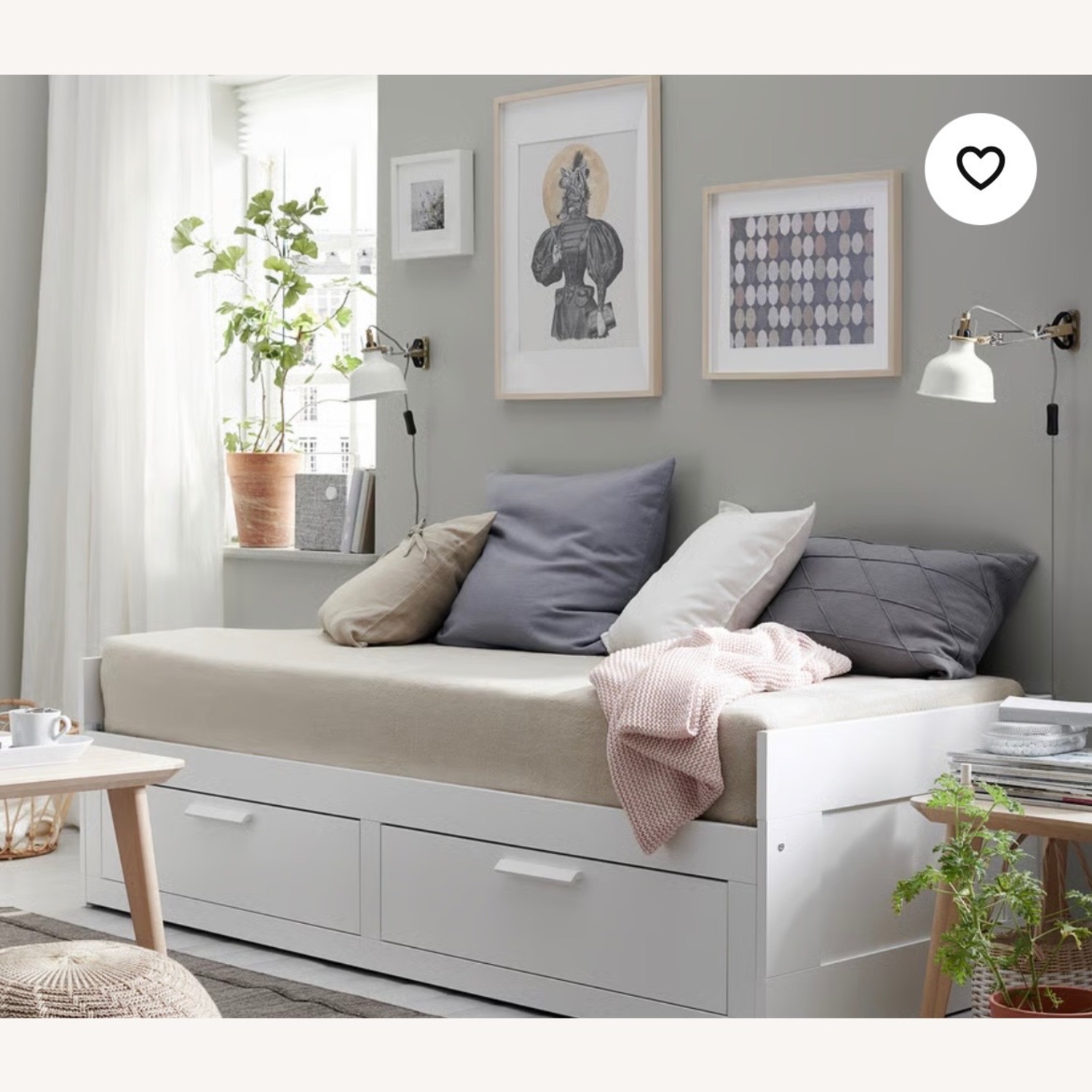 IKEA Brimnes White Wood Daybed - image-4