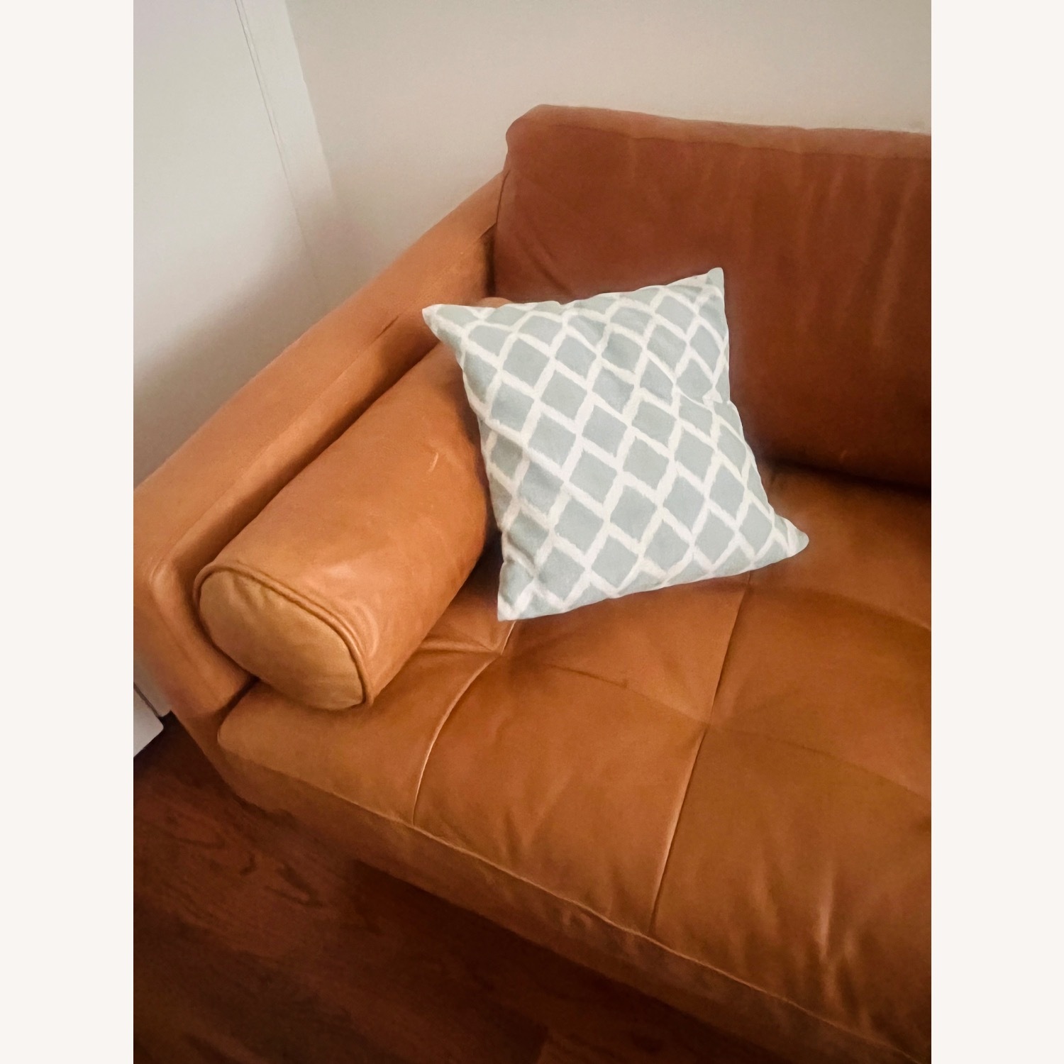 West Elm Dennes Natural Leather 3 Seater Sofa - image-3
