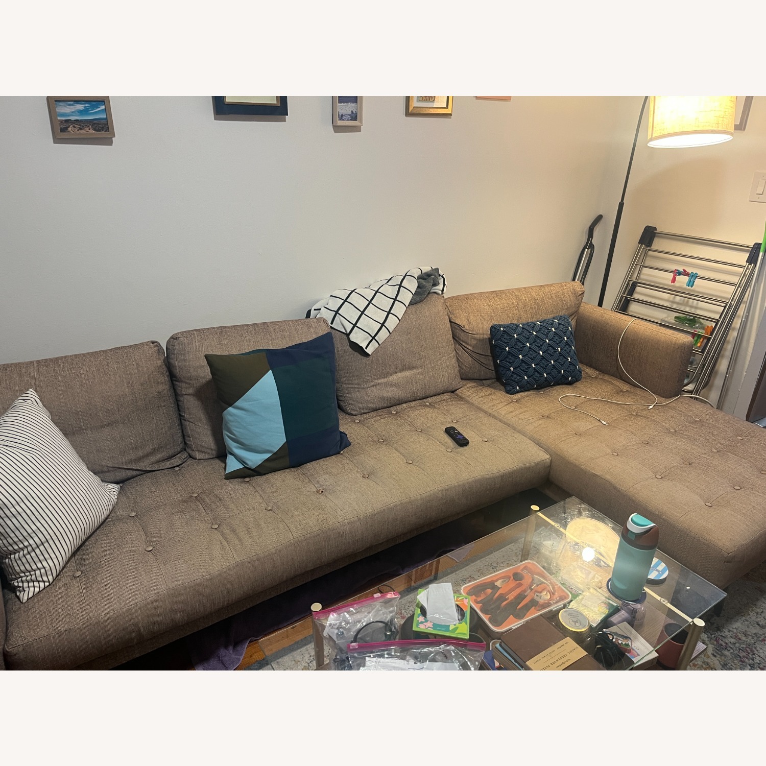 Article Light Brown Fabric 2 Piece Sectional - image-2