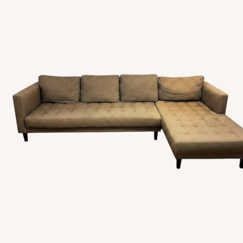 Used Article Light Brown Fabric 2 Piece Sectional for sale on AptDeco