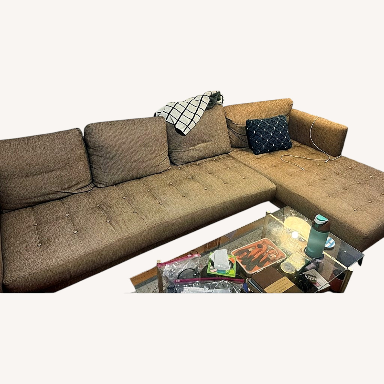 Article Light Brown Fabric 2 Piece Sectional - image-4