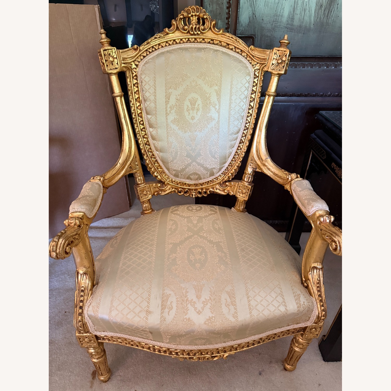 Vintage/Antique Finds Gold Armchair - image-2