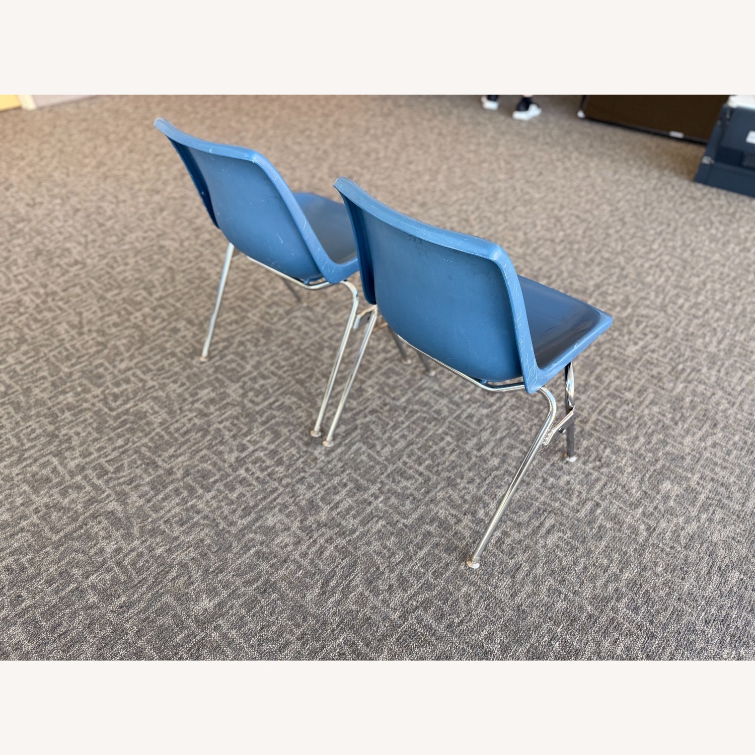 Krueger Blue Vintage Plastic Shell Stacking Chairs - image-3