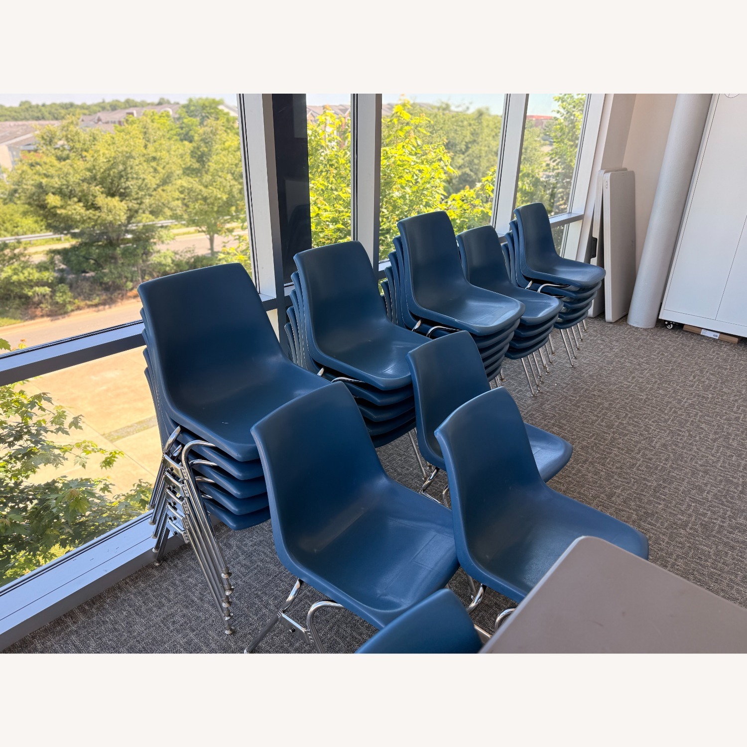 Krueger Blue Vintage Plastic Shell Stacking Chairs - image-9
