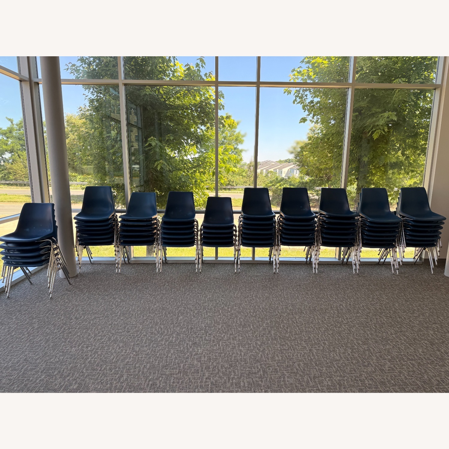 Krueger Blue Vintage Plastic Shell Stacking Chairs - image-5