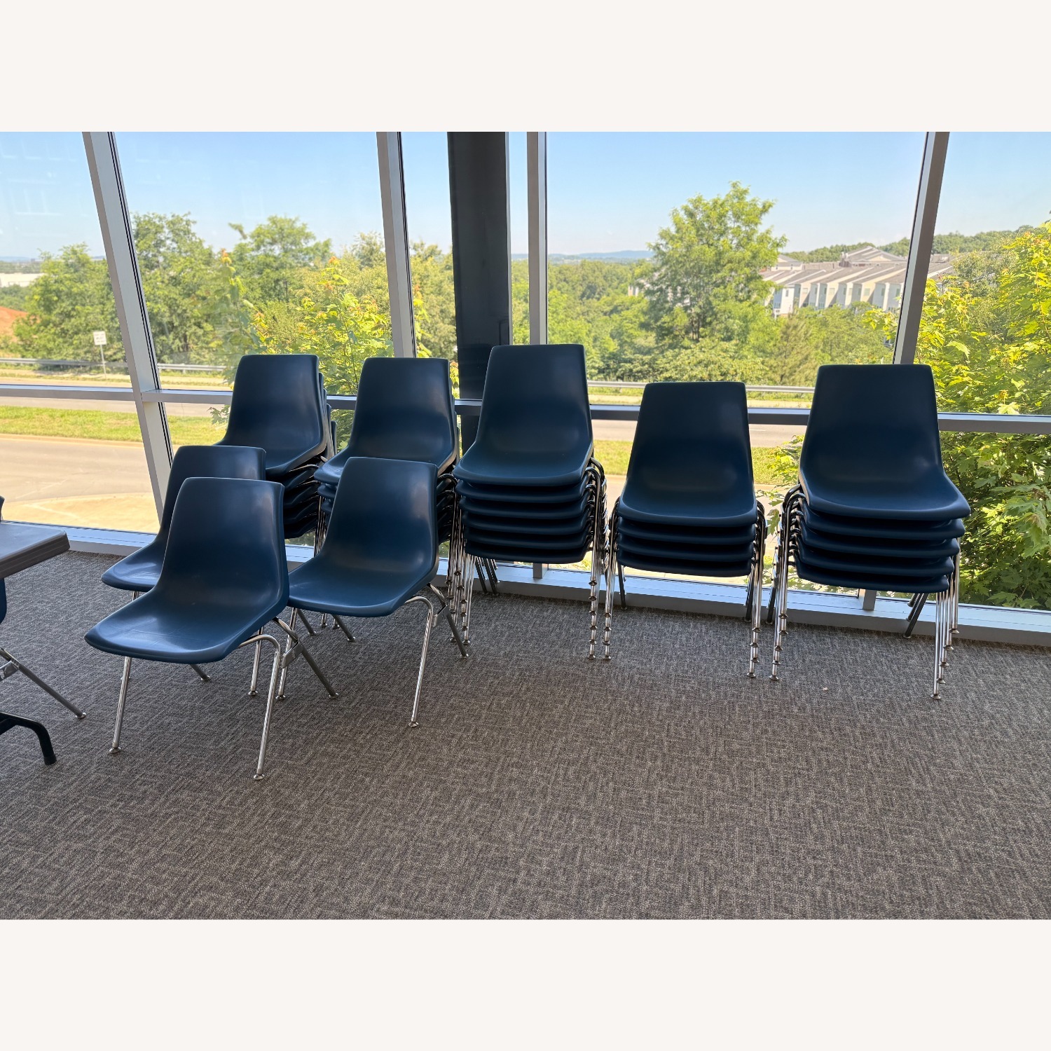 Krueger Blue Vintage Plastic Shell Stacking Chairs - image-8