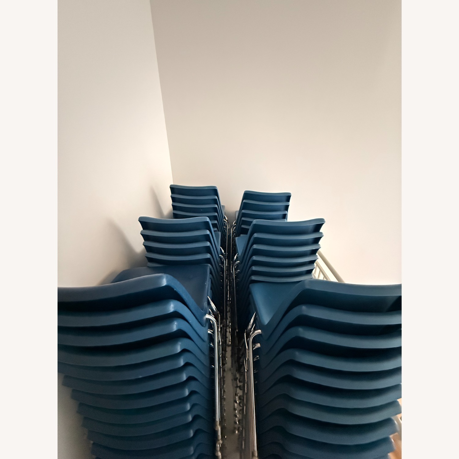 Krueger Blue Vintage Plastic Shell Stacking Chairs - image-7