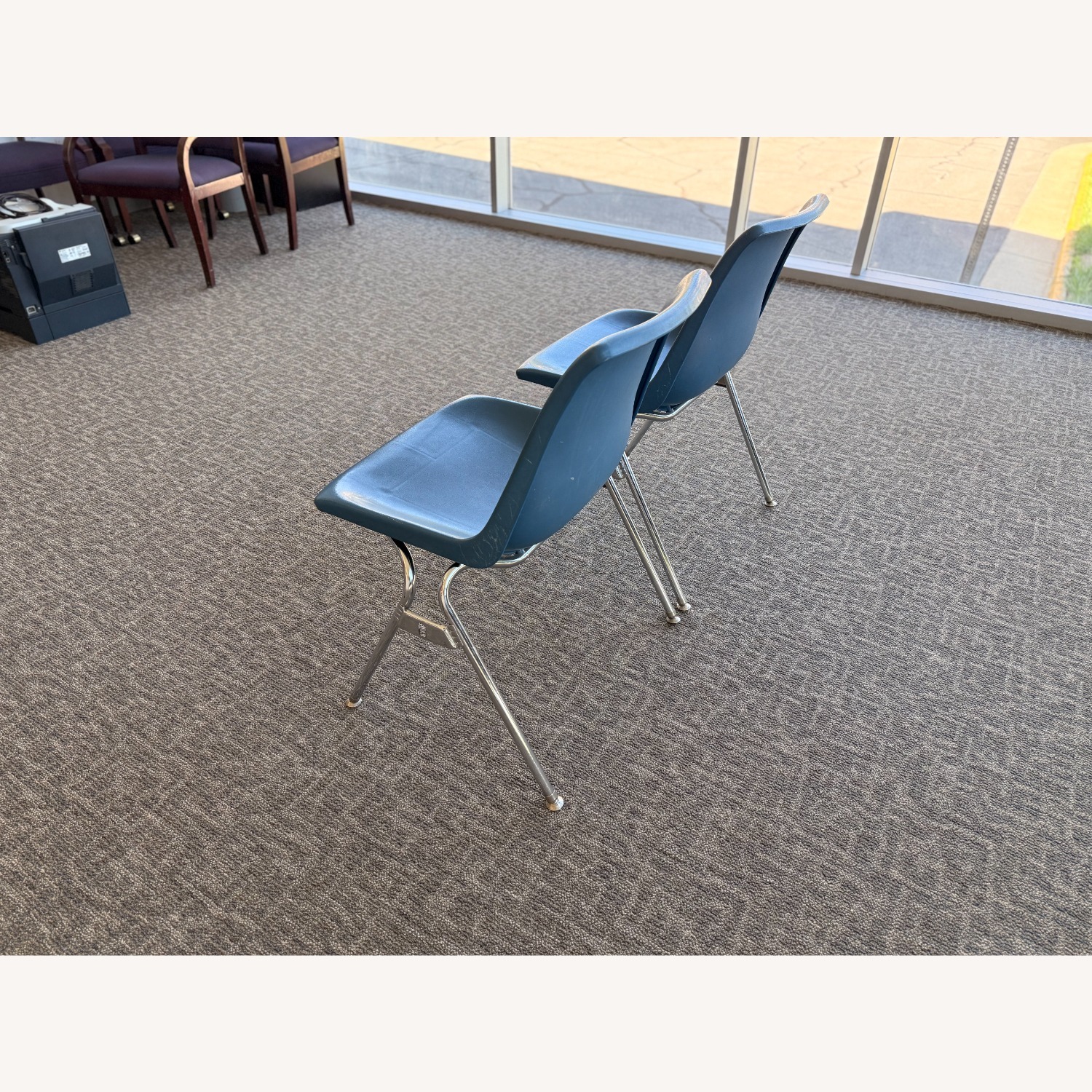 Krueger Blue Vintage Plastic Shell Stacking Chairs - image-10