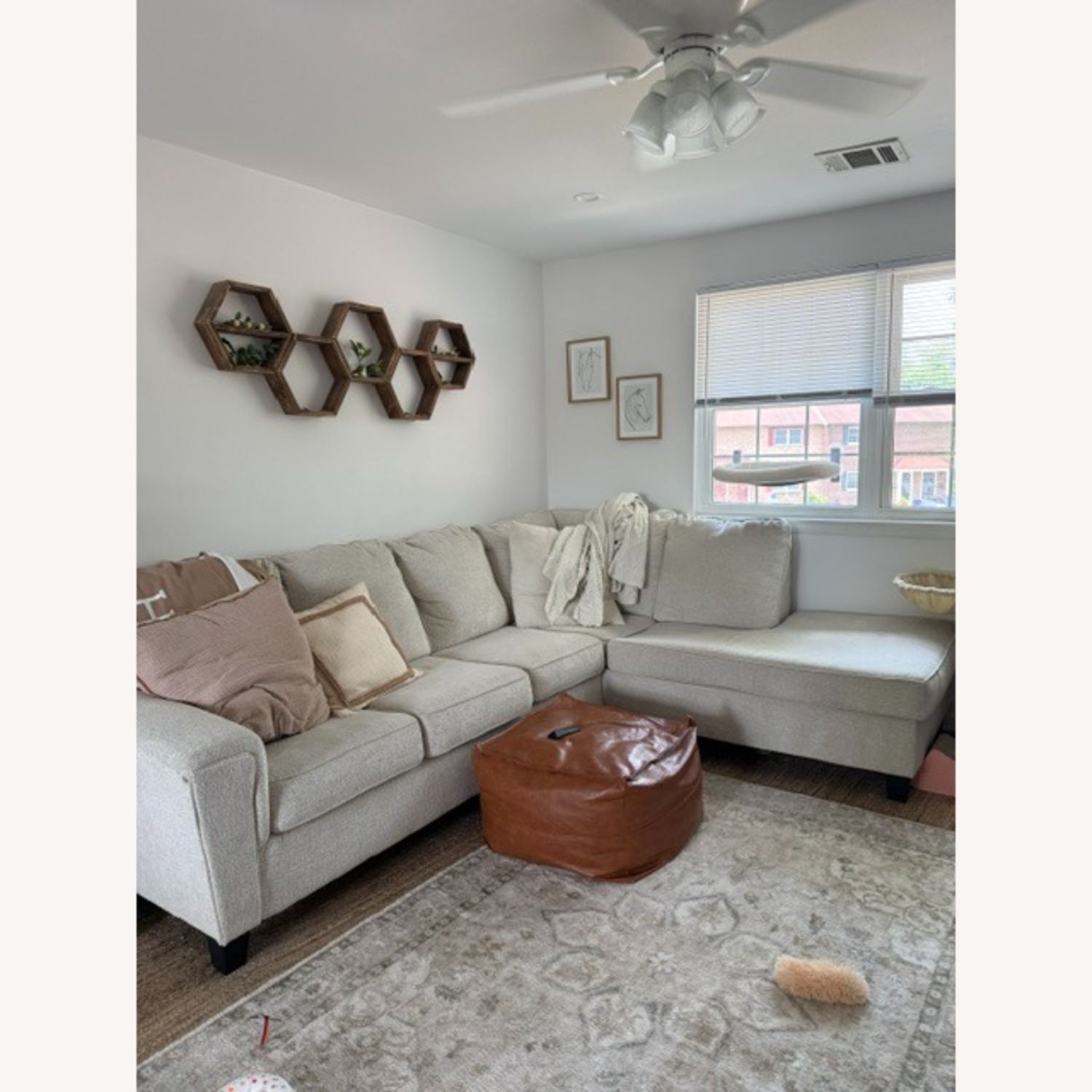 Ashley Furniture Natural Fabric Chaise Lounge - image-3