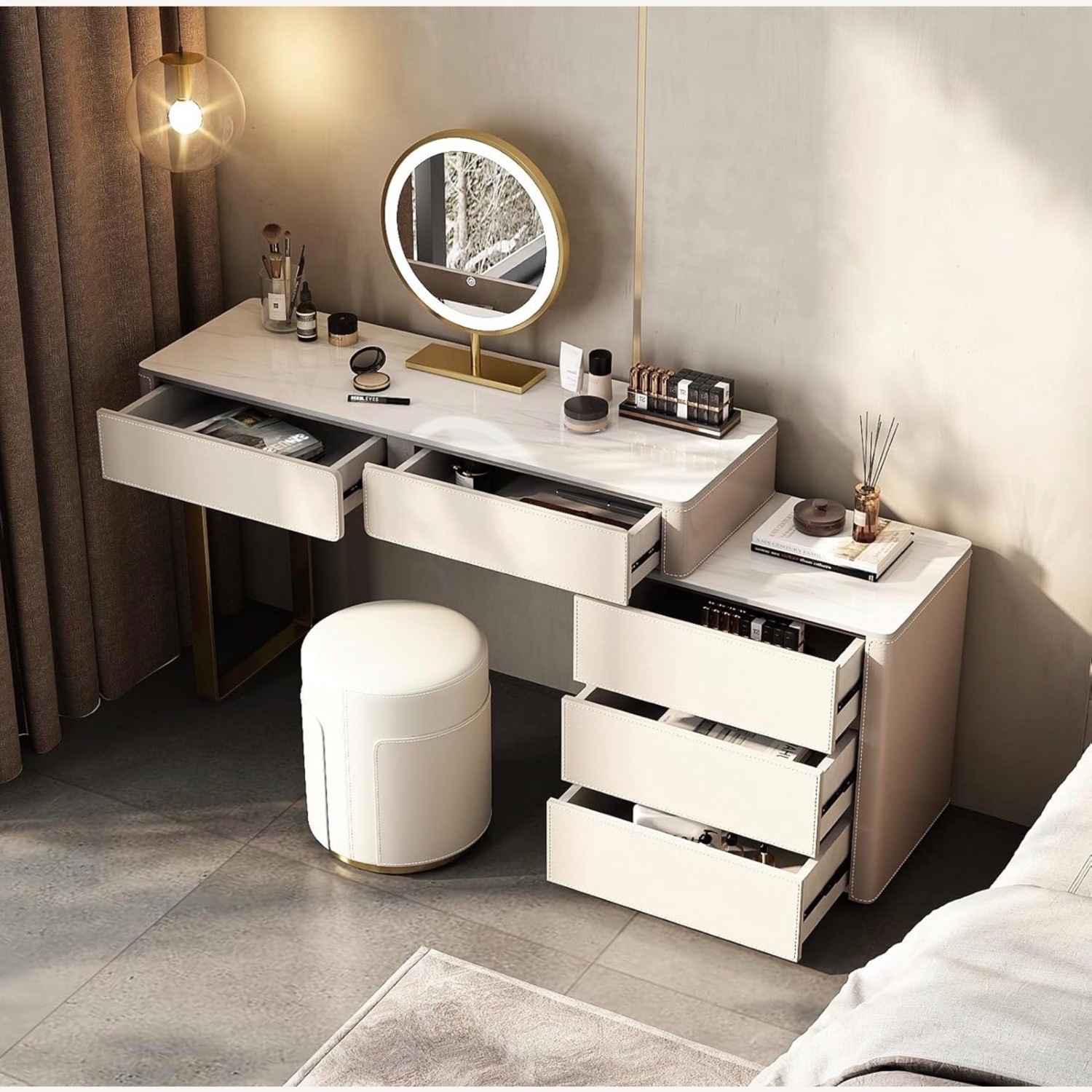 Natural Leather Changing Table - image-4