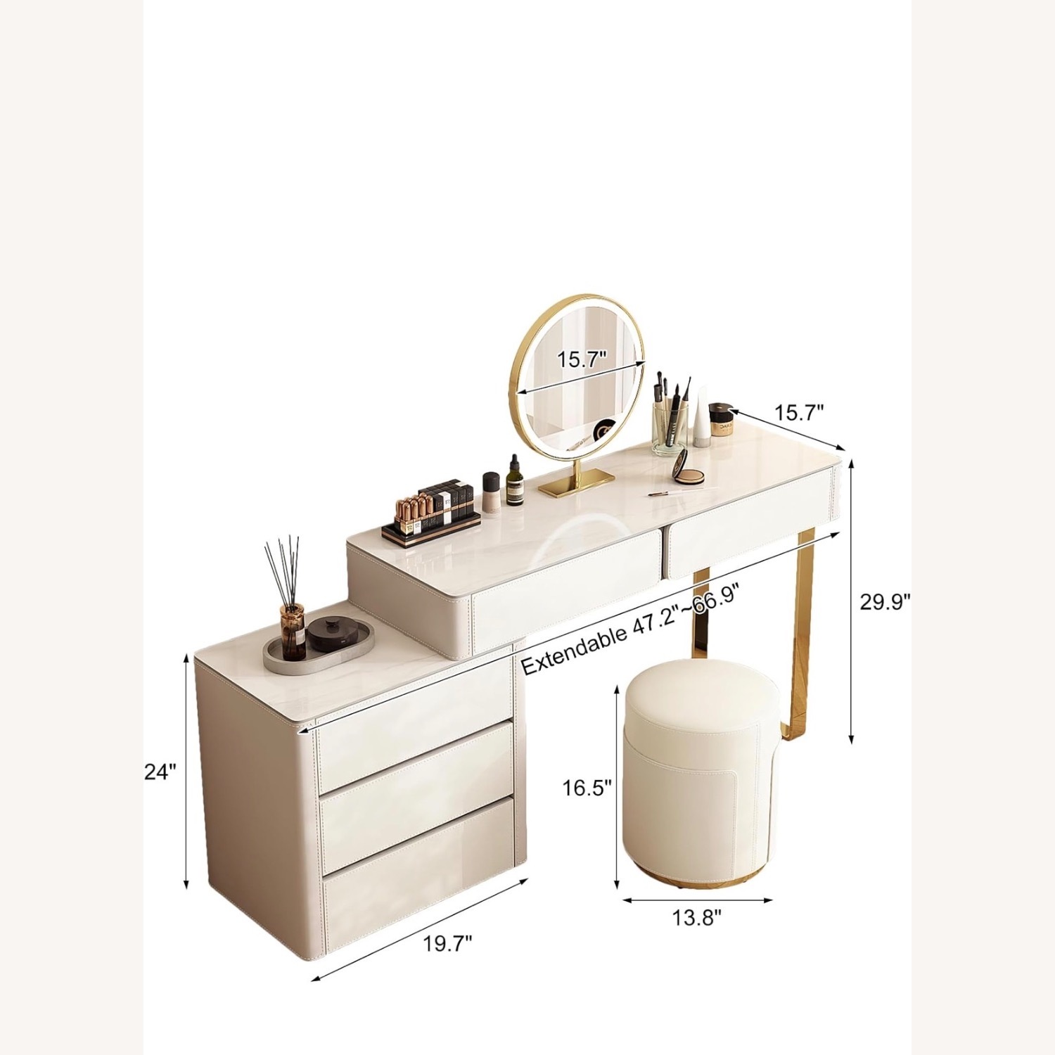 Natural Leather Changing Table - image-7