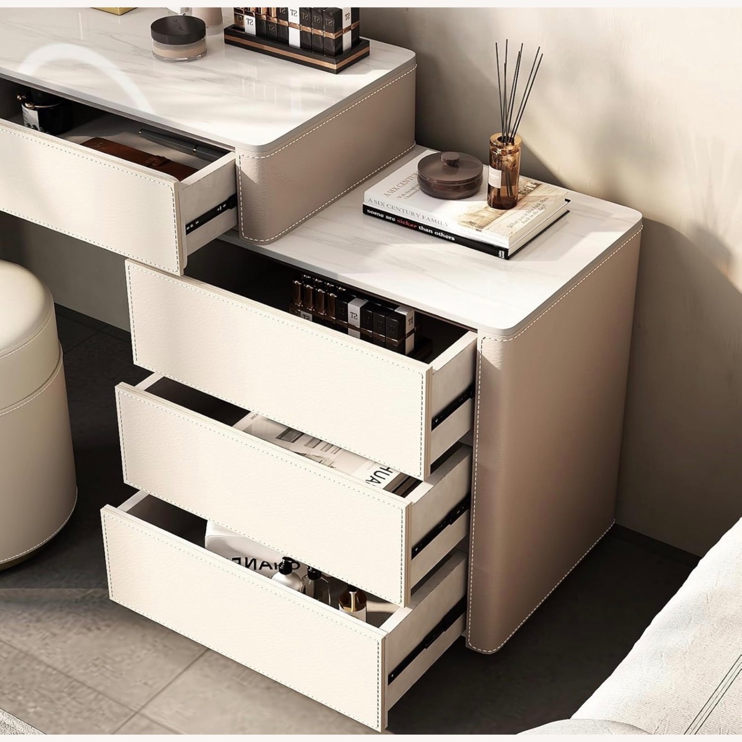 Natural Leather Changing Table - image-6