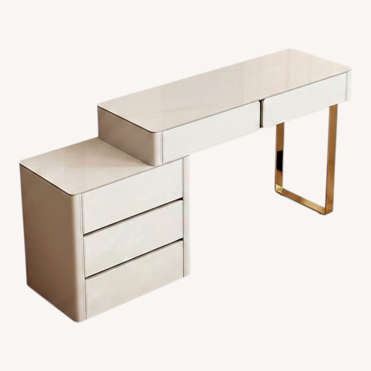 Natural Leather Changing Table - image-0