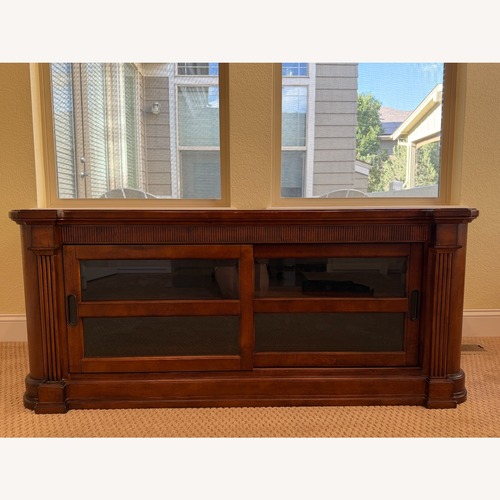 Used Bassett Elway Dark Brown Wood Media Storage for sale on AptDeco