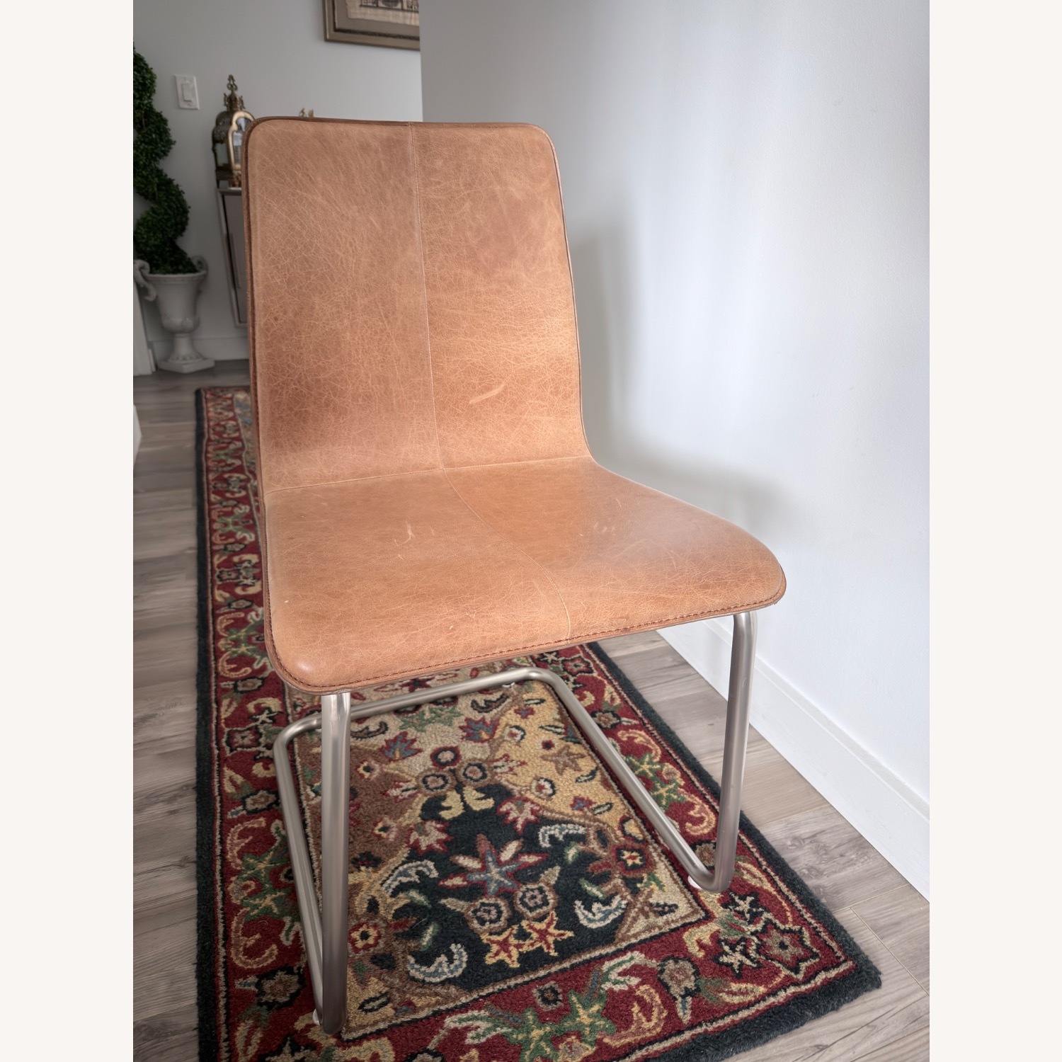 CB2 Light Brown Pony Leather Chair - image-4