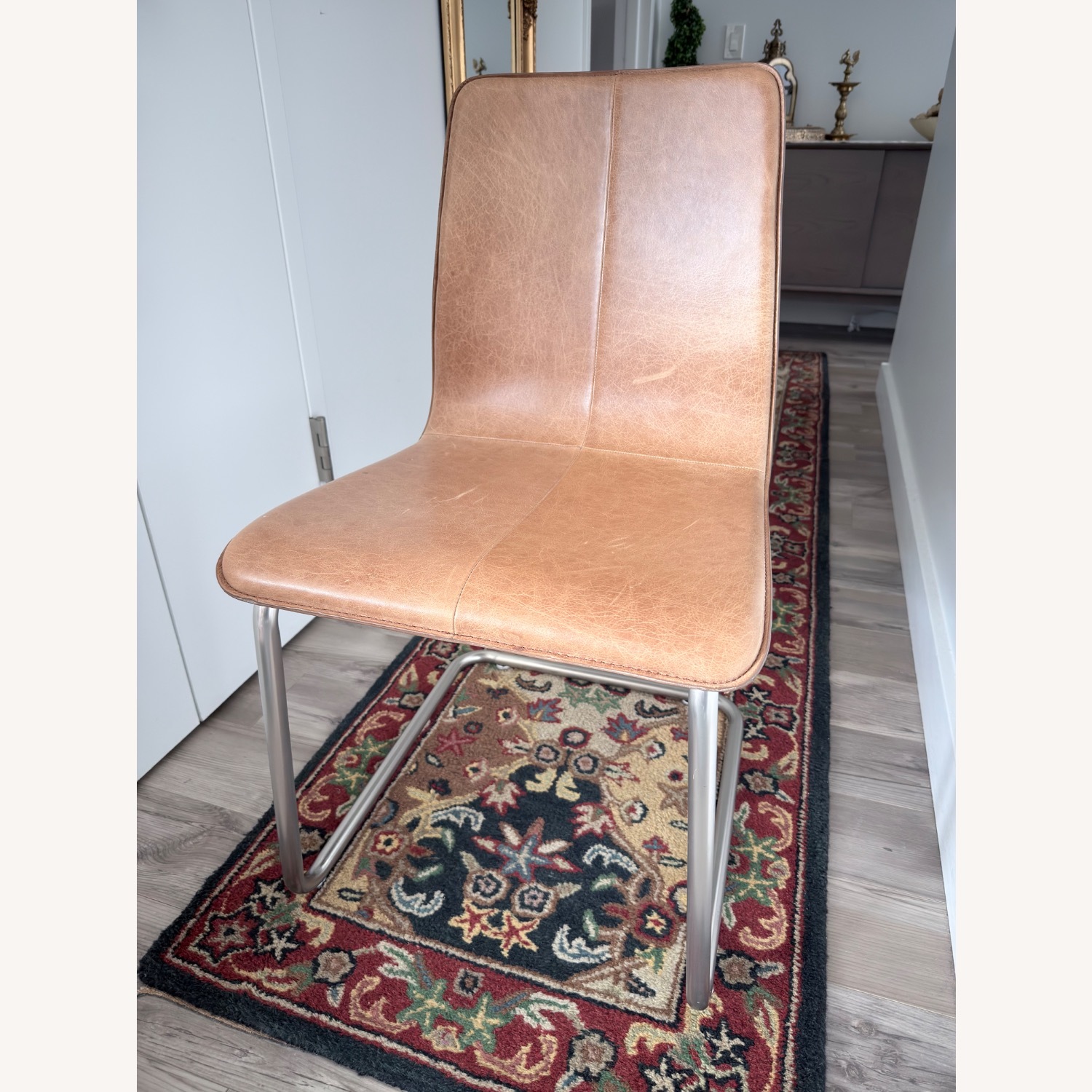 CB2 Light Brown Pony Leather Chair - image-5