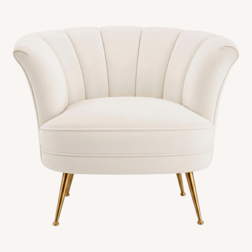 Used Anthropologie Tulip White Accent Chair for sale on AptDeco