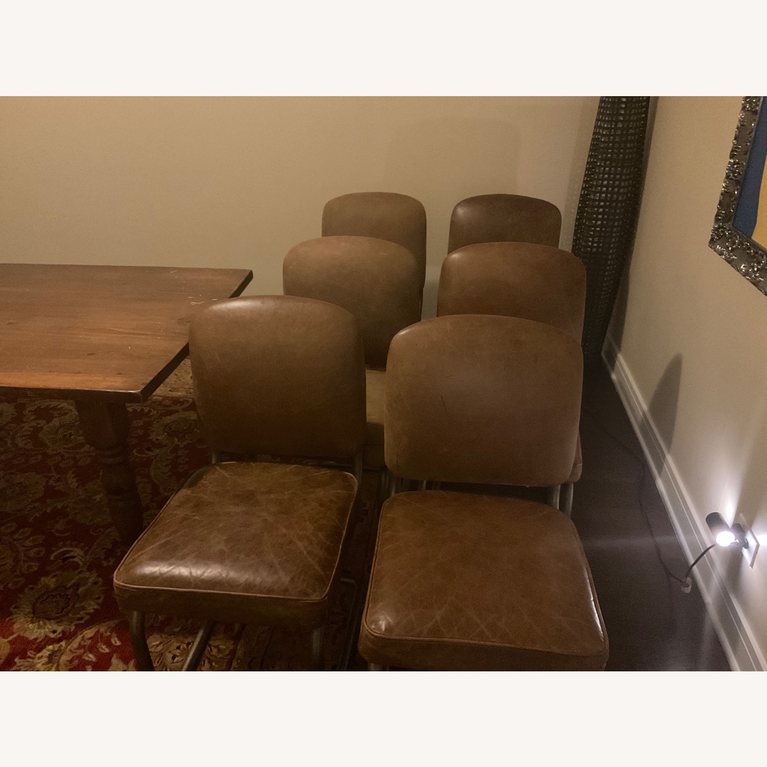 Pottery Barn Archer Light Brown Leather Office Chairs - image-4