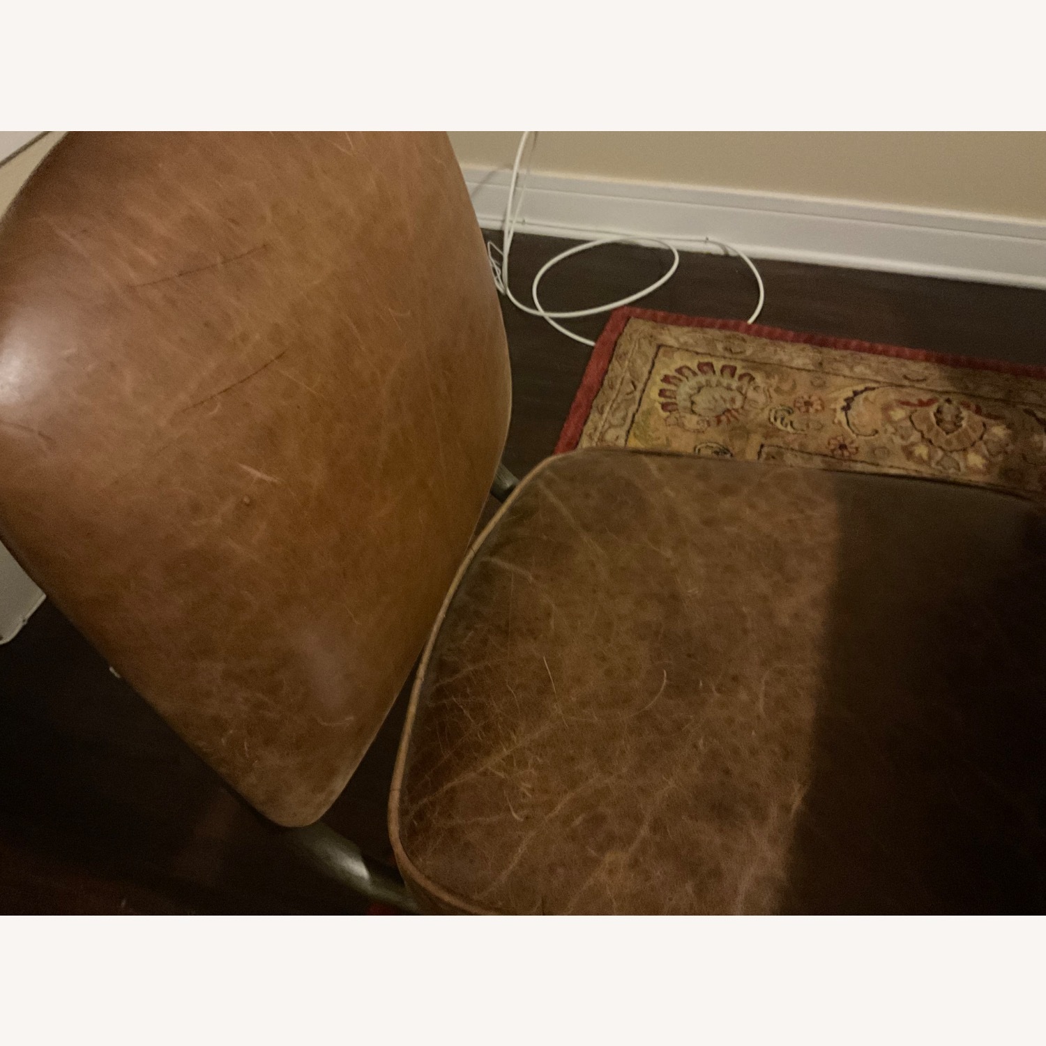 Pottery Barn Archer Light Brown Leather Office Chairs - image-3