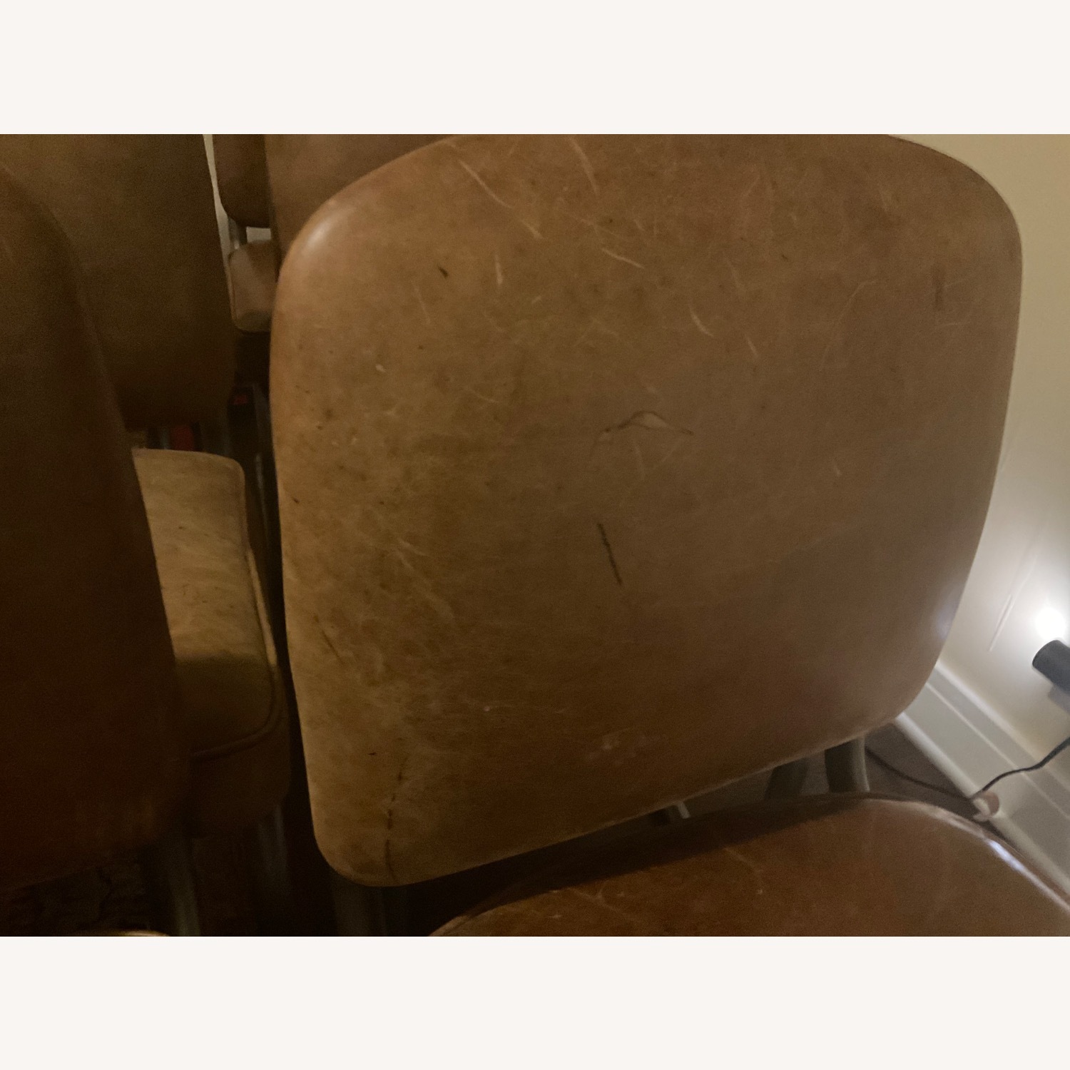 Pottery Barn Archer Light Brown Leather Office Chairs - image-5