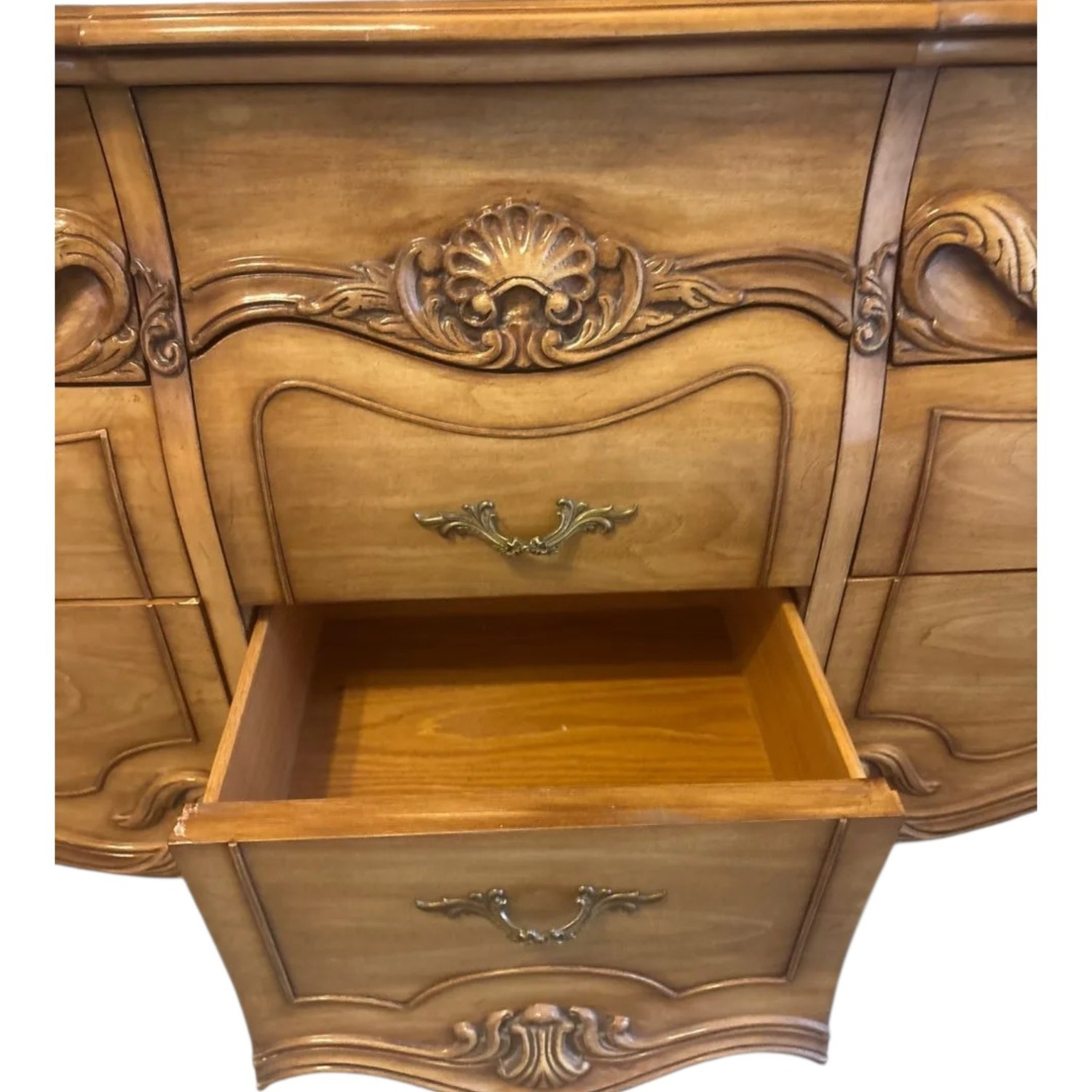 Louis XV French Provincial Dresser and Mirror - image-2