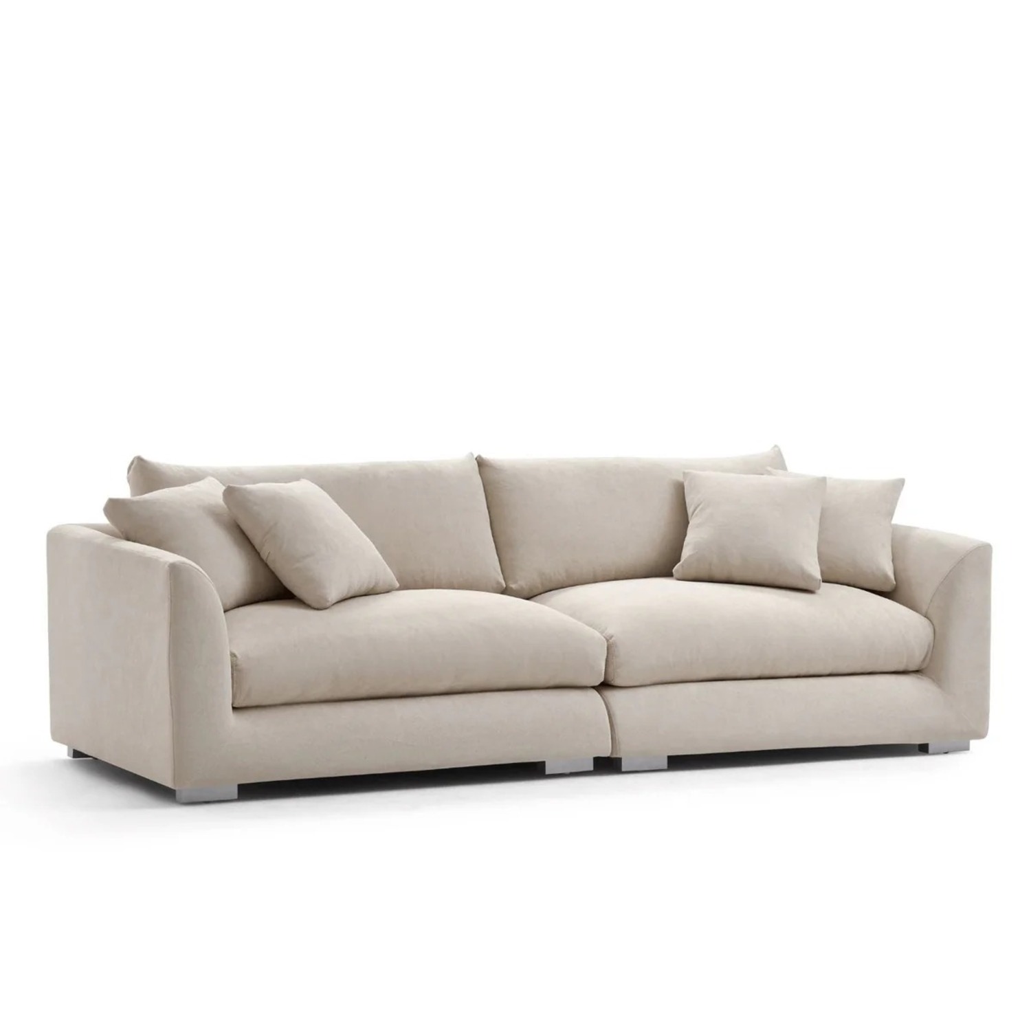 Valyou Feathers Sofa - Beige | 4 Seater, 103'' - image-3