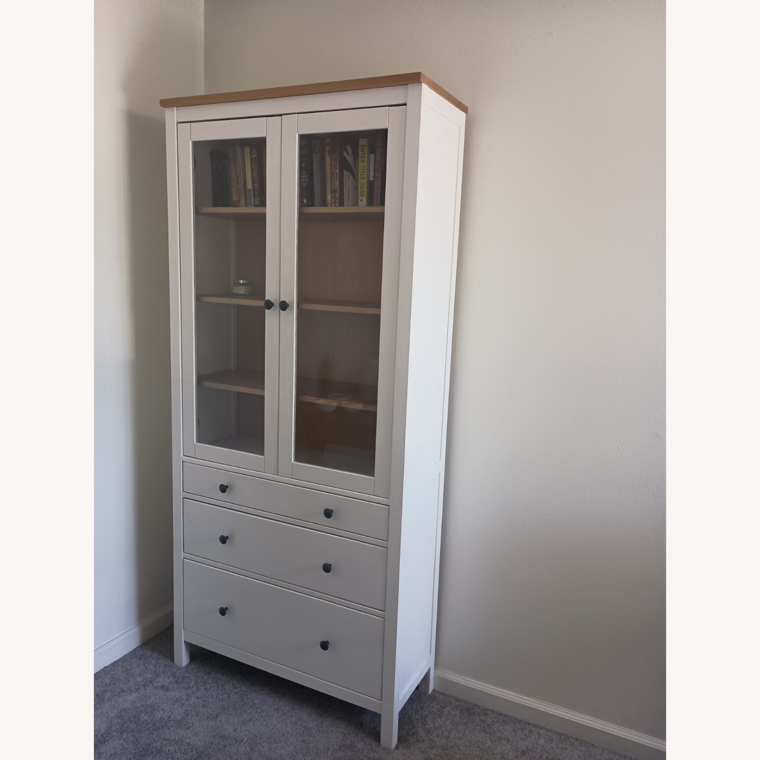 IKEA Hemnes Glass Door Display Cabinet / Bookcase - image-1