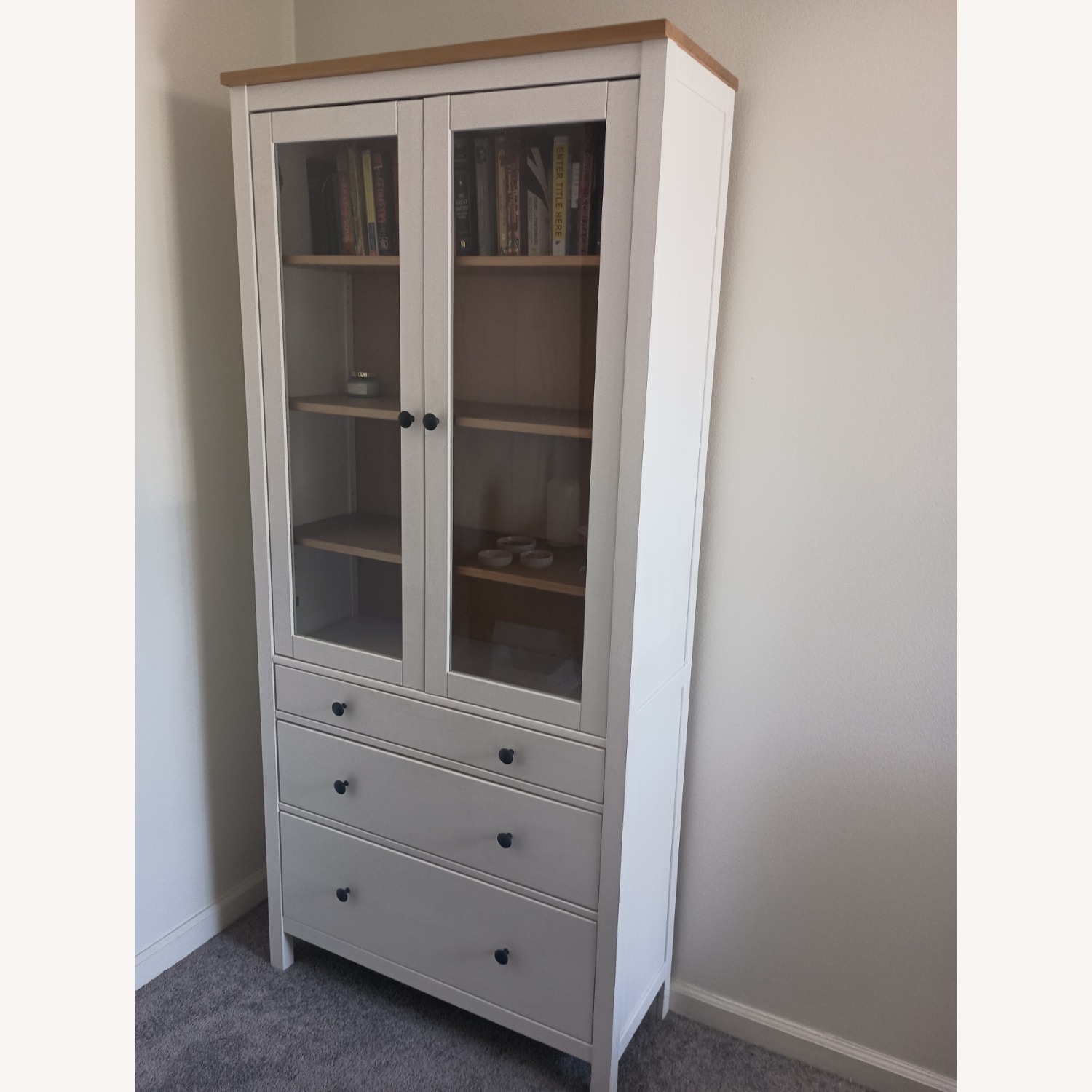 IKEA Hemnes Glass Door Display Cabinet / Bookcase - image-2