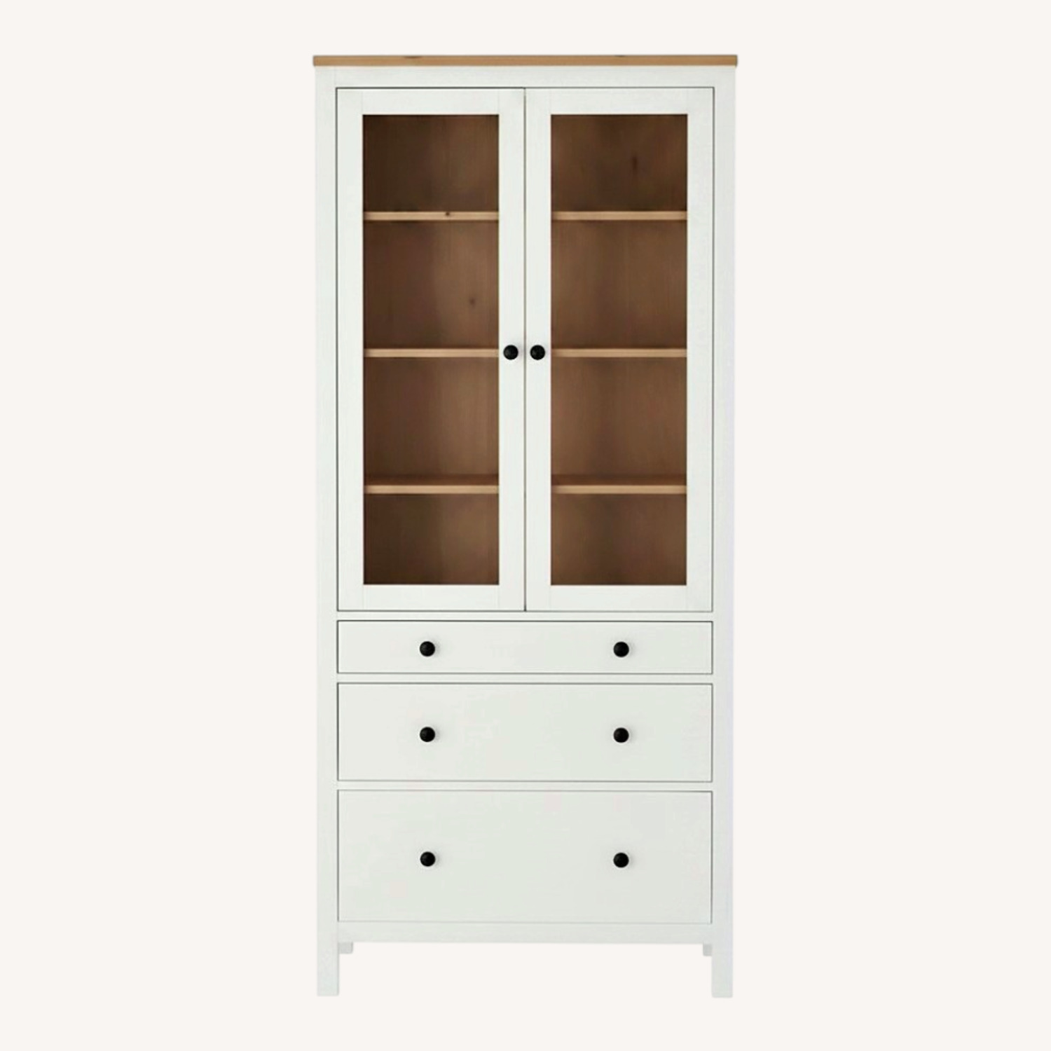 IKEA Hemnes Glass Door Display Cabinet / Bookcase - image-0