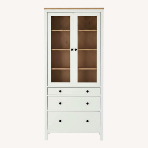 Used IKEA Hemnes Glass Door Display Cabinet / Bookcase for sale on AptDeco