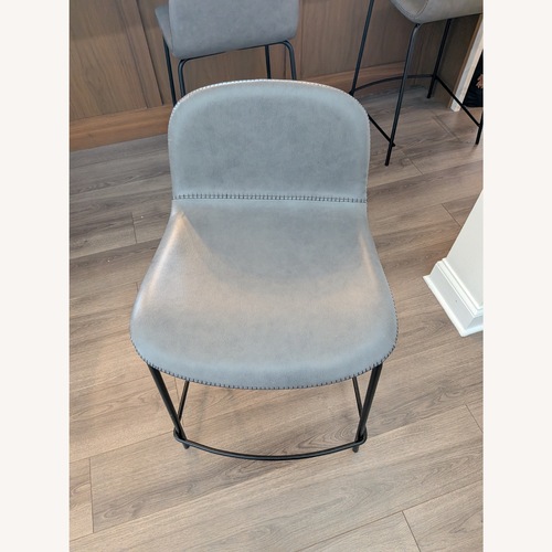Used CB2 Primitivo Charcoal Gray Low Back Counter Stools for sale on AptDeco